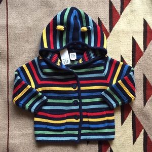 Baby GAP bear hoodie NWT primary colors unisex